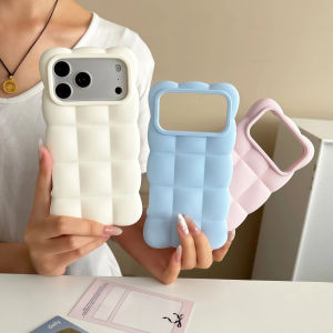 EOENKK | INS Style Cloud Puff Phone Case For iPhone 18 17 16 15 14 13 12 Pro Max Plus 17 18 Pro 17e Shockproof Silicone Case with Lanyard