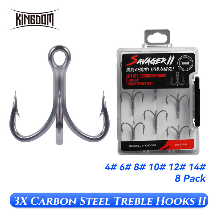 Kingdom Fishing Hook 8pcs 2/4/6/8/10/12/16/18# High Carbon Steel