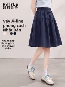 HSTYLE | Chân Váy Xòe Phồng Nơ Màu Xanh Hải Quân cho Phụ Nữ Bé Nhỏ