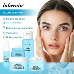 Bộ Chăm Sóc Da Mini 5 Món Cỡ Du Lịch - Sữa Rửa Mặt Serum Kem Dưỡng Mắt Kem Dưỡng Ẩm Làm Trắng Chống Lão Hóa Combo Chăm Sóc Da Mặt Tiện Lợi Khi Di Chuyển