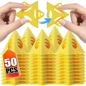 Dizoey 50/10pcs Woodworking Paint Pyramid Stands Mini Yellow Triangle Bracket Support Spray Painting Air Dry Coated Plastic Cone Cushion Block