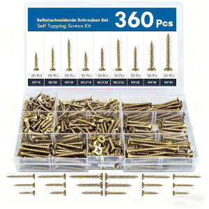 360 Chiếc Mạ Kẽm M3/M3.5/M4 Bộ Vít Gỗ Đầu Rãnh Chữ Thập Vít Thép Tự Tháo Cho Đồ Nội Thất Chế Biến Gỗ Kết Hợp Bộ