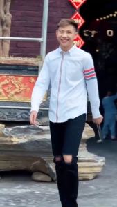 Áo Sơ Mi TB Khóa Kéo Nam Nữ 4 Sọc Cánh Tay Cao Cấp 9X.Store