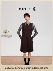 ICICLE | Autumn Wool Stretch Twill Knee-length Dress