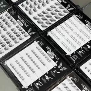 HERORANGE | HERORANGE Cool Wolf Asian Thick Lower Lash Clusters Clear Thin Invisible Band Sharp Spiky Tips Daily Party Camera Makeup