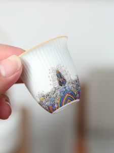 Cốc Trà Sứ Tráng Men Nhiều Màu Ceramics Gongfu Nhỏ Cốc Trà Sứ Trắng Một Cốc Cốc Trà Chủ Nhân Bộ Trà Thiết Bị Cốc Trà