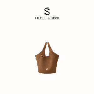 Fiedle&Sissi Casual Chic Top Layer Cowhide Leather Bucket Handbag Womens Shoulder Bag Floral Bone Basket Design Handheld