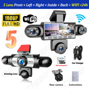 New 5CH or 4CH Dash Cam WIFI Front Left Right Rear View Camera 360° Rotatable Camera for Car 1080P Video Recorder Car DVR