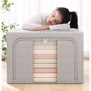 Thickened Oxford Cloth Clothes Storage Box with Cover Zipper Canvas Storage Box for Clothes Organization Home Storage Bin