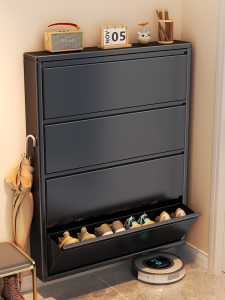 Ultra-Thin 12cm Steel Shoe Cabinet Wall-Mounted Hanging Small Apartment Entrance Narrow Shoe Rack Hallway Cabinet