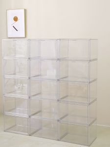Acrylic Shoe Box Transparent Organizer Large Space Storage Box Large Size Organizer Waterproof Shoes Rack