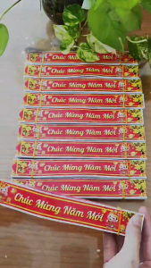 (Có decal) Tem chúc mừng năm mới 19.5cm tem chúc mừng năm mới trang trí giỏ quà mứt Tết