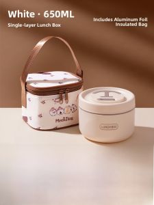 Portable Multi-layer Insulated Lunch Box with Rice Bucket Microwave Safe Stainless Steel Bento Box Meal Container for Office Workers And Elementary School Students