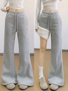 NIANDAIJINGDIAN | Thickened Fleece Warmth Casual American Jogger Flared Pants