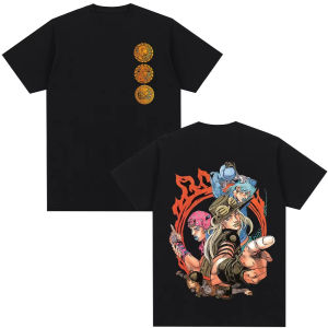 Bandai | Anime JoJo Bizarre Adventure STEEL BALL RUN Gyro Zeppeli Diego Brando Johnny Joestar T Shirts Men Clothing Short Sleeves T-shirt