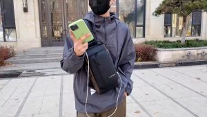 สลิงกระเป๋าเป้สะพายหลัง ยูเอสบี ป้องกันการโจรกรรมกันน้ําหน้าอกกระเป๋าเป้สะพายหลังสบายๆกระเป๋าสะพายกระเป๋าเป้สะพายหลั