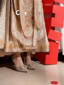 รองเท้าเจ้าสาว รองเท้าส้นสูงเลื่อมประกาย ผู้หญิง เพชร เรียบหรู รองเท้าแต่งงานสําหรับงานหมั้นและงานเลี้ยงงานแต่งงาน