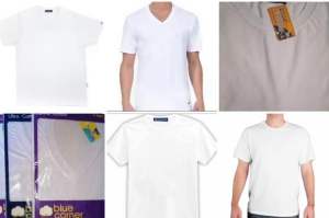 100 % Original Blue Corner Tshirt (Cotton Plain White T shirt Round Neck-XS SMLXL & XXL)