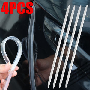 4Pcs Car Door Anti-collision Strip Universal Transparent Extended Side Guard Protector Bumper Protective Sticker Cover Auto Exterior Accessories