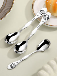 Food Grade 304 Stainless Steel Cartoon Dinner Spoon for Home Use with Storage Box Cute Childrens Soup Spoon Western Dining Utensil