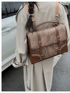 Túi Đeo Vai Hai Bên Lớn Phong Cách Đại Học Túi Đeo Chéo Đa Năng Thời Trang Mùa Thu 2025 Túi Đeo Vai Đơn Giản Có Khóa Kéo