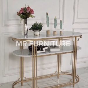 meja konsul klasik double marmer