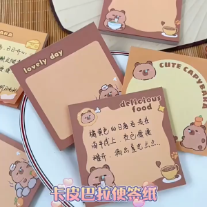Nota Lekat Capybara Kartun Comel Sekolah Pejabat Cute Cartoon Sticky Notes Memo Pad