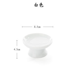 Retro Chinese Zen Style Dessert Plate with Tall Feet Miniature Exquisite Tea Snack Plate Simple High Foot Pastry Plate Home Use Dry Fruit Dish