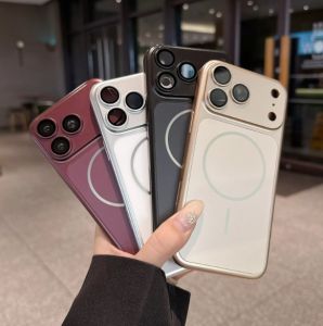 Original Metal Color Instantly Become 18 Case For iPhone 18 17 16 15 14 13 Pro Max Magnetic Charge Electroplated PC Phone Cover