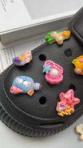 Bộ 12 Sticker Charm 3D chủ đề San hô DIY Mayto gắn Dép Cross Dép Sục Cá Sấu JB-243