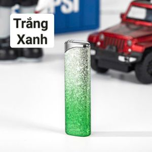 (Shop bán giá sỉ tặng phụ kiện) Bật lửa khè tia màu xanh lá cây LC-5210 nhỏ gọn nhiều màu sắc vỏ bằng kim loại xài gas. Shop tặng đầu bơm + thẻ bảo hành