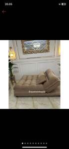 sofa bed double T-rex warna mocca