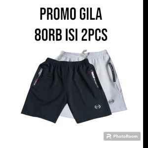 Paket 80rb Dapat 2pcs Celana running pria olahraga gym jogging Misty Tebal
