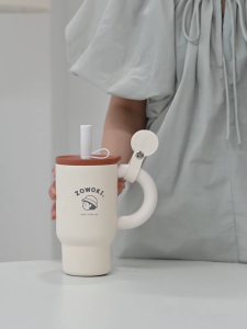 Zowoki HQB Ceramic Thermos Tumbler Cup with Handle (800ml)