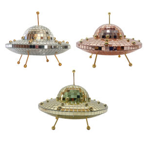 【ANENG】UFO Mirror Disco Ball Reflective Decor Accessories for Home and Office Kawaii Miniature Items