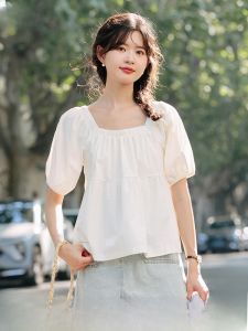 MUTU | Petite Square Neck Puffed Sleeve Blouse