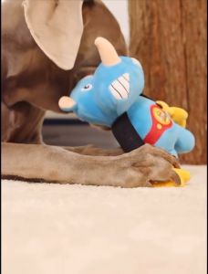 GiGwi Puffer Zoo Series - Tug Plush Dog Toy with Squeaker