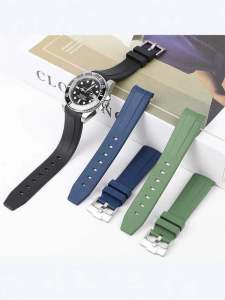 FKM Fluorine Rubber Watch Band Fit Omega Arc Interface Mens and Womens Neutral Waterproof Series Strap 20mm