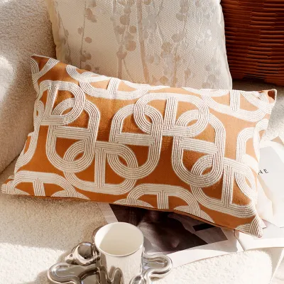 YOULI | French Zen Style Cushion Cover Brown Elegant Simple Living Room Sofa Pillow