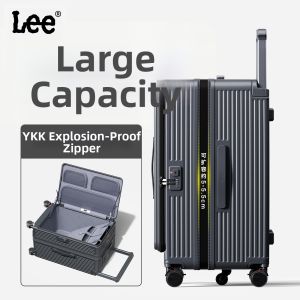 Lee | Front Opening Large Capacity Extendable Travel Luggage with Lock Security