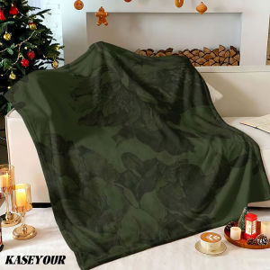 Beast Kingdom | Moody Green Floral Pattern Winter Summer Flannel Blanket Throw Fleece Soft Fuzzy Plush Cozy Fleece Blankets for Sofa Ideal Gifts
