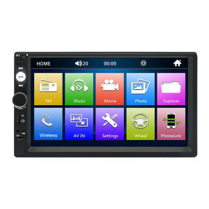 7 Inch Car Digital Media Receiver with Carplay and FM Radio for SUVs Trucks and Sedans 1080P LCD Screen