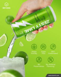 Beyang Zesty Lime Drink 250ml – Sugar-Free | Suitable for Diabetics | Vegan Friendly | Non-Carbonated | No Preservatives
