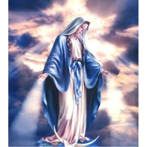 PhotoCustom DIY Crafts Painting By Numbers Kits The Virgin Mary Figure Picture By Number Hand Painted Acrylic Paint Home Decor