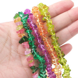 สายคล้องแว่นตาลูกปัดลูกปัดคริสตัลรูปเกลียว 80ซม./เส้นใย5-10มม. สำหรับทำสร้อยข้อมือสร้อยคอแบบทำมือ