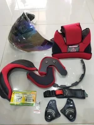 Busa helm kyt dj maru full set busa pipi + busa leher + busa kepala + tali + kaca helm KYT DJ maru
