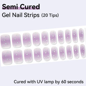 16/20Strips Rose Red Semi-Cured Gel Nail Decals UV/Led Lamp Gel Polish Sticker Adhesive Sliders Long Lasting Cover Nail Wraps