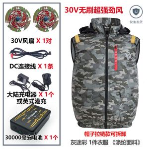 Mens And Womens Summer Air Conditioning Clothes with Fans Cooling Vest Work Uniforms with Built-in Fans Sun Protection