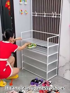 3-7 Layers Shoe Rack Organizer with Cover Dustproof Shoe and Hat Rack Shoe Storage Waterproof Shoe Cabinet Indoor/Outdoor