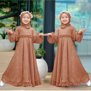MAXI ANAK PEREMPUAN/GAMIS MODEL TERBARU/GAMIS BRUKAT ANAK/PESTA KONDANGAN SERAGAM